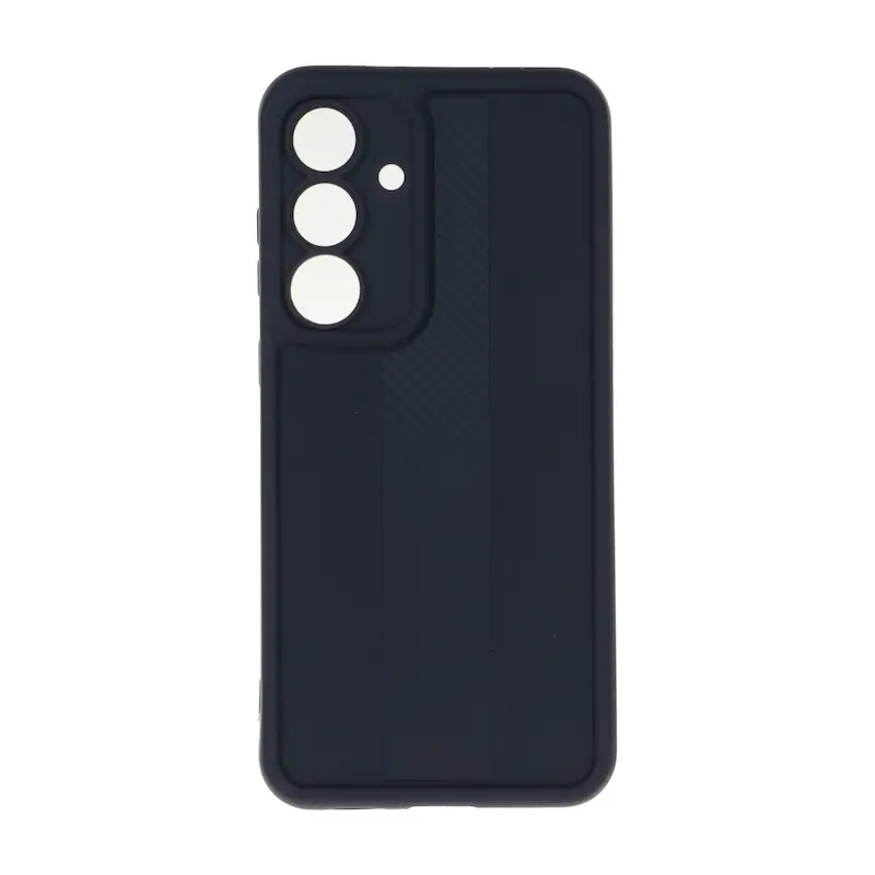 قاب گوشی Galaxy S25 FE سامسونگ سیلیکونی ژله ای Solid هاشور محافظ لنزدار سرمه ای کد 117336