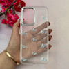 قاب گوشی Galaxy A17 سامسونگ لاکچری شفاف شاین رزینی لنز کرومی طرح پروانه کیوت کد 116016