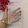 قاب گوشی iPhone 7 Plus - iPhone 8 Plus آیفون لاکچری شفاف شاین رزینی لنز کرومی طرح پروانه کیوت کد 116036