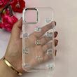قاب گوشی iPhone 12 - iPhone 12 Pro آیفون لاکچری شفاف شاین رزینی لنز کرومی طرح پروانه کیوت کد 116037