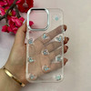 قاب گوشی iPhone 13 Pro آیفون لاکچری شفاف شاین رزینی لنز کرومی طرح پروانه کیوت کد 116048