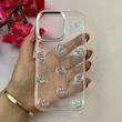 قاب گوشی iPhone 13 Pro آیفون لاکچری شفاف شاین رزینی لنز کرومی طرح پروانه کیوت کد 116048