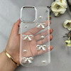 قاب گوشی iPhone 13 Pro Max آیفون لاکچری شفاف شاین رزینی لنز کرومی طرح پاپیون و مروارید برجسته کد 116145