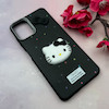 قاب گوشی Galaxy A06 سامسونگ لدرکیس عروسکی فانتزی سیلیکونی برجسته طرح چرمی کیتی Kitty مشکی کد 116407