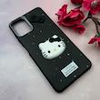قاب گوشی Galaxy A06 سامسونگ لدرکیس عروسکی فانتزی سیلیکونی برجسته طرح چرمی کیتی Kitty مشکی کد 116407