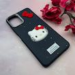 قاب گوشی Galaxy A06 سامسونگ لدرکیس عروسکی فانتزی سیلیکونی برجسته طرح چرمی کیتی Kitty سرمه ای کد 116408