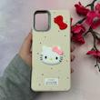 قاب گوشی Galaxy A06 سامسونگ لدرکیس عروسکی فانتزی سیلیکونی برجسته طرح چرمی کیتی Kitty کرم کد 116410