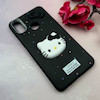 قاب گوشی Galaxy A10S سامسونگ لدرکیس عروسکی فانتزی سیلیکونی برجسته طرح چرمی کیتی Kitty مشکی کد 116412