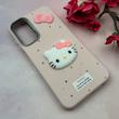 قاب گوشی Galaxy A15 سامسونگ لدرکیس عروسکی فانتزی سیلیکونی برجسته طرح چرمی کیتی Kitty صورتی کد 116417