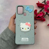 قاب گوشی Galaxy A21S سامسونگ لدرکیس عروسکی فانتزی سیلیکونی برجسته طرح چرمی کیتی Kitty آبی کد 116426