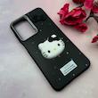 قاب گوشی Galaxy A26 سامسونگ لدرکیس عروسکی فانتزی سیلیکونی برجسته طرح چرمی کیتی Kitty مشکی کد 116429