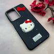 قاب گوشی Galaxy A26 سامسونگ لدرکیس عروسکی فانتزی سیلیکونی برجسته طرح چرمی کیتی Kitty سرمه ای کد 116431