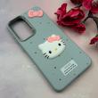 قاب گوشی Galaxy A36 سامسونگ لدرکیس عروسکی فانتزی سیلیکونی برجسته طرح چرمی کیتی Kitty آبی کد 116433