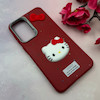 قاب گوشی Galaxy A36 سامسونگ لدرکیس عروسکی فانتزی سیلیکونی برجسته طرح چرمی کیتی Kitty قرمز کد 116434