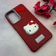 قاب گوشی Galaxy A36 سامسونگ لدرکیس عروسکی فانتزی سیلیکونی برجسته طرح چرمی کیتی Kitty قرمز کد 116434