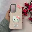 قاب گوشی Galaxy A36 سامسونگ لدرکیس عروسکی فانتزی سیلیکونی برجسته طرح چرمی کیتی Kitty صورتی کد 116435