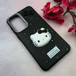 قاب گوشی Galaxy A36 سامسونگ لدرکیس عروسکی فانتزی سیلیکونی برجسته طرح چرمی کیتی Kitty مشکی کد 116436