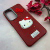 قاب گوشی Galaxy A55 سامسونگ لدرکیس عروسکی فانتزی سیلیکونی برجسته طرح چرمی کیتی Kitty قرمز کد 116444