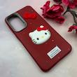 قاب گوشی Galaxy A55 سامسونگ لدرکیس عروسکی فانتزی سیلیکونی برجسته طرح چرمی کیتی Kitty قرمز کد 116444
