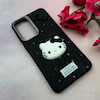 قاب گوشی Galaxy A56 سامسونگ لدرکیس عروسکی فانتزی سیلیکونی برجسته طرح چرمی کیتی Kitty مشکی کد 116447