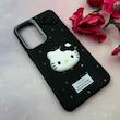 قاب گوشی Galaxy A56 سامسونگ لدرکیس عروسکی فانتزی سیلیکونی برجسته طرح چرمی کیتی Kitty مشکی کد 116447