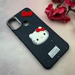 قاب گوشی Galaxy A11 - M11 سامسونگ لدرکیس عروسکی فانتزی سیلیکونی برجسته طرح چرمی کیتی Kitty سرمه ای کد 116451