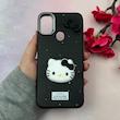 قاب گوشی Galaxy A11 - M11 سامسونگ لدرکیس عروسکی فانتزی سیلیکونی برجسته طرح چرمی کیتی Kitty مشکی کد 116453