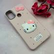 قاب گوشی Galaxy A11 - M11 سامسونگ لدرکیس عروسکی فانتزی سیلیکونی برجسته طرح چرمی کیتی Kitty صورتی کد 116455