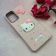 قاب گوشی Galaxy A12 - M12 سامسونگ لدرکیس عروسکی فانتزی سیلیکونی برجسته طرح چرمی کیتی Kitty صورتی کد 116456