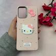 قاب گوشی Galaxy A12 - M12 سامسونگ لدرکیس عروسکی فانتزی سیلیکونی برجسته طرح چرمی کیتی Kitty صورتی کد 116456