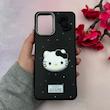 قاب گوشی Galaxy A12 - M12 سامسونگ لدرکیس عروسکی فانتزی سیلیکونی برجسته طرح چرمی کیتی Kitty مشکی کد 116458