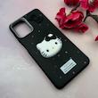 قاب گوشی Galaxy A12 - M12 سامسونگ لدرکیس عروسکی فانتزی سیلیکونی برجسته طرح چرمی کیتی Kitty مشکی کد 116458