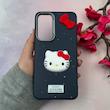 قاب گوشی Galaxy S24 FE سامسونگ لدرکیس عروسکی فانتزی سیلیکونی برجسته طرح چرمی کیتی Kitty سرمه ای کد 116468