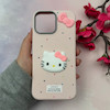 قاب گوشی iPhone 16 Pro Max آیفون لدرکیس عروسکی فانتزی سیلیکونی برجسته طرح چرمی کیتی Kitty صورتی کد 116475