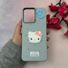 قاب گوشی Redmi 12 - Poco M6 Pro 5G شیائومی لدرکیس عروسکی فانتزی سیلیکونی برجسته طرح چرمی کیتی Kitty آبی کد 116498