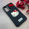 قاب گوشی Redmi Note 8 - Redmi Note 8 2021 شیائومی لدرکیس عروسکی فانتزی سیلیکونی برجسته طرح چرمی کیتی Kitty سرمه ای کد 116502