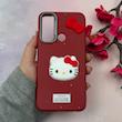 قاب گوشی Redmi Note 8 - Redmi Note 8 2021 شیائومی لدرکیس عروسکی فانتزی سیلیکونی برجسته طرح چرمی کیتی Kitty قرمز کد 116506