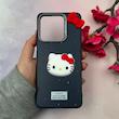 قاب گوشی Redmi Note 13 4G شیائومی لدرکیس عروسکی فانتزی سیلیکونی برجسته طرح چرمی کیتی Kitty سرمه ای کد 116510