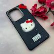قاب گوشی Redmi Note 13 Pro 4G - Poco M6 Pro 4G - Redmi Note 14S شیائومی لدرکیس عروسکی فانتزی سیلیکونی برجسته طرح چرمی کیتی Kitty سرمه ای کد 116511
