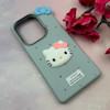 قاب گوشی Redmi Note 13 Pro 4G - Poco M6 Pro 4G - Redmi Note 14S شیائومی لدرکیس عروسکی فانتزی سیلیکونی برجسته طرح چرمی کیتی Kitty آبی کد 116512