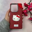 قاب گوشی Redmi Note 13 Pro 4G - Poco M6 Pro 4G - Redmi Note 14S شیائومی لدرکیس عروسکی فانتزی سیلیکونی برجسته طرح چرمی کیتی Kitty قرمز کد 116515