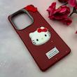 قاب گوشی Redmi Note 13 Pro 4G - Poco M6 Pro 4G - Redmi Note 14S شیائومی لدرکیس عروسکی فانتزی سیلیکونی برجسته طرح چرمی کیتی Kitty قرمز کد 116515