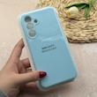 قاب گوشی Galaxy S25 FE سامسونگ سیلیکونی اورجینال پاک کنی درجه یک زیربسته محافظ لنزدار آبی کد 118623