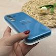 قاب گوشی Galaxy S25 FE سامسونگ سیلیکونی اورجینال پاک کنی درجه یک زیربسته محافظ لنزدار آبی کد 118633