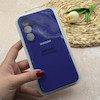 قاب گوشی Galaxy S25 FE سامسونگ سیلیکونی اورجینال پاک کنی درجه یک زیربسته محافظ لنزدار بنفش تیره کد 118639