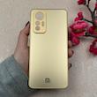 قاب گوشی Xiaomi 12 Lite شیائومی PVD ضد خش پشت گلس Hard شیشه ای محافظ لنز دار طلایی کد 118975