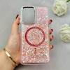 قاب گوشی Galaxy A17 سامسونگ اورجینال Fashion Case مگ سیف دار رزینی لنز کرومی شاین صورتی کد 118784