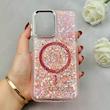 قاب گوشی Galaxy A17 سامسونگ اورجینال Fashion Case مگ سیف دار رزینی لنز کرومی شاین صورتی کد 118784
