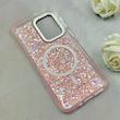 قاب گوشی Galaxy A17 سامسونگ اورجینال Fashion Case مگ سیف دار رزینی لنز کرومی شاین صورتی کد 118784