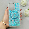 قاب گوشی Galaxy A17 سامسونگ اورجینال Fashion Case مگ سیف دار رزینی لنز کرومی شاین آبی کد 118785